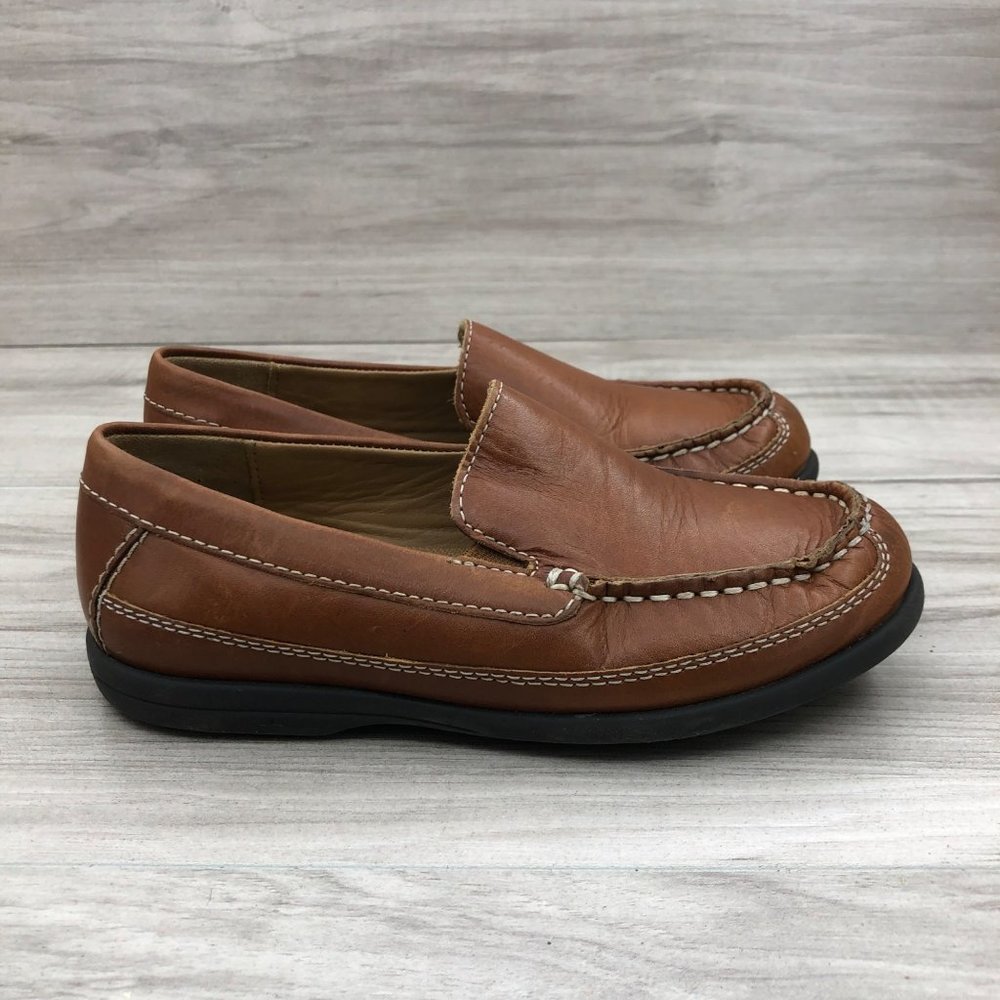 Johnston & Murphy Loafers Kids 12.5M Locklin Venetian Brown Leather Slip On Shoe